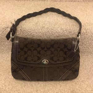 Coach handbag with braided handle